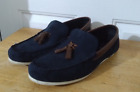 Next Navy Blue Suede Slip On Women's Moccasin Flat Shoes UK-6,5 EU-40