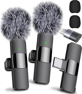 Mini Mic Pro Wireless Microphone for iPhone, iPad, Android, Lavalier Microphone - Picture 1 of 6