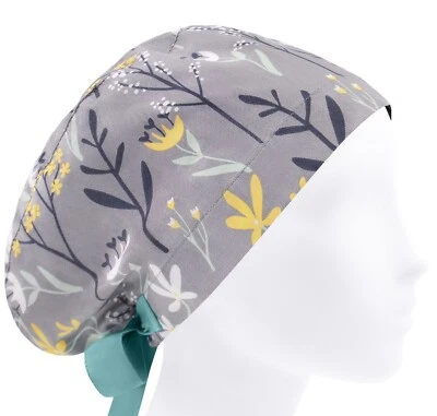 Surgical scrub hat, scrub hats, womens scrub caps, floral scrub cap, nurse cap - Image 1 of 3