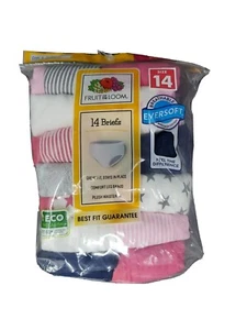 Fruit Of The Loom Girls Panties Underwear Size 14 Briefs 14-Pack Tagless Stripes - Picture 1 of 5