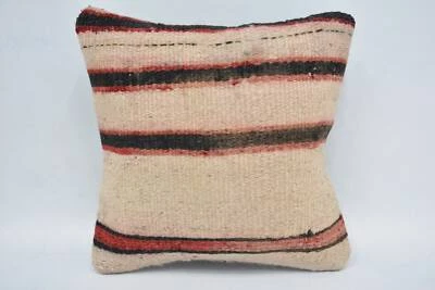 Vintage Kilim Pillow, Cushion, 12"x12" Beige Cushion Case, Kilim Pillow - Image 1 of 4