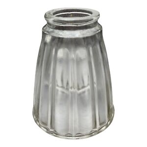 Tulip Bell Shaped Lamp Shade 2.25" Fitter Ribbed Clear 4.75" Long