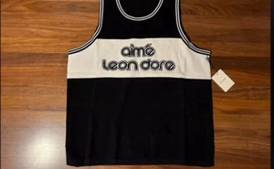 Aime Leon Dore Retro Knit Basketball Jersey Sweater Logo Black White Size Large - Picture 1 of 9