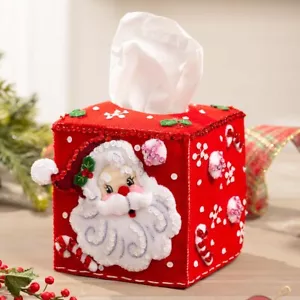 Bucilla® Jolly St. Nick Tissue Box Cover Felt & Sequin Kit - Picture 1 of 1