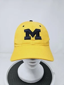 Michigan Wolverines Fitted Hat Wool Blend Yellow 7 3/8 by Zephyr Vintage 90s - Picture 1 of 6