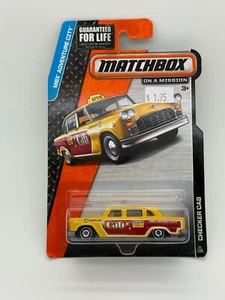 Matchbox Checker Cab 2014 gelb/rot - MBX Adventure City #11/120 1:64 - Bild 1 von 1