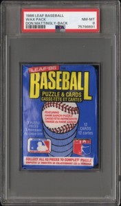 1986 Leaf Graded Wax Pack 117 Steve Carlton on Back PSA 8 NM-Mint Pop 1 Highest