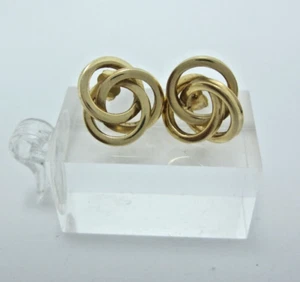 STUNNING 14K YELLOW GOLD VINTAGE KNOT STYLE (1/2") STUD EARRINGS 2.5G - Picture 1 of 7
