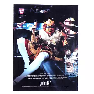 The Burger King Life Is Sweet Milk Schnurrbart Originaldruck Anzeige 8,5 x 11" - Bild 1 von 4