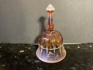 1970's Fenton Amber Cameo Opalescent Art Glass Bell HTF - Picture 1 of 5