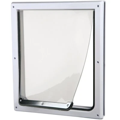 Trixie Dog Cat Flap 2 Way Pet Door XS-S, S-M, M-XL White Silent Flexible Plastic - Image 1 of 4