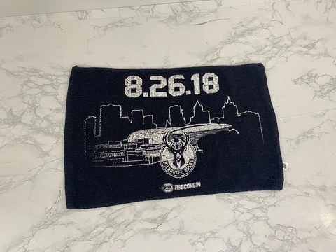 Milwaukee Bucks 8.26.18 NBA Basketball Game Towel Wisconsin Fox Sports Black G1 Cover