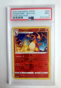 Pokémon SWSH Vivid Voltage Charizard 2020 025/185 rev lámina como nueva PSA 9 - Imagen 1 de 2