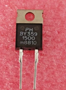 1pcs BY359-1500 Damper diodes HV 1500V 15.7A 600ns TO220AC Philips. - Imagen 1 de 1