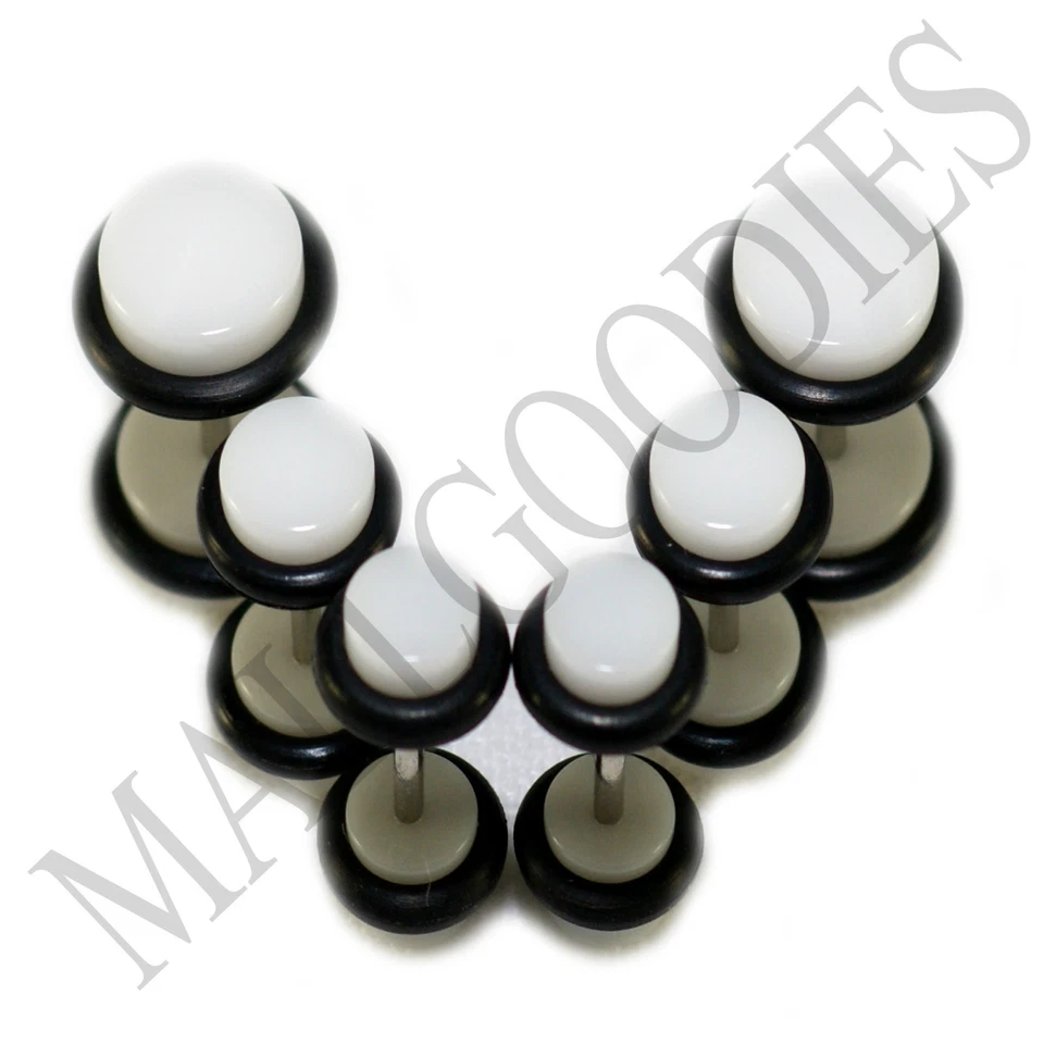 Plugues V090 Fake Cheaters Illusion 4G 2G 0G 00G 7/16" 1/2" branco 5 6 8 10 11 12mm - Imagem 1 de 1