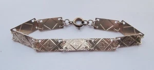 Brandneu Vintage 1920-30er Jahre Deko Jugendstil Design Jakob Bengel Silber Metall Armband - Bild 1 von 5