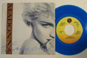 Pop 45 MADONNA True Blue SIRE VG+ promo blue vinyl picture sleeve h - Picture 1 of 2