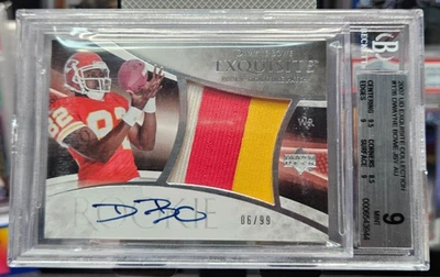 2007 Изысканный Dwayne Bowe RPA #126 дебютант подпись нашивка #/225 BGS 9/AU 10🔥 - Изображение 1 из 3