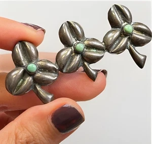 Antike TAXCO Sterling Silber Brosche 3 Kleeblatt/gemarkt/Patina - Bild 1 von 6