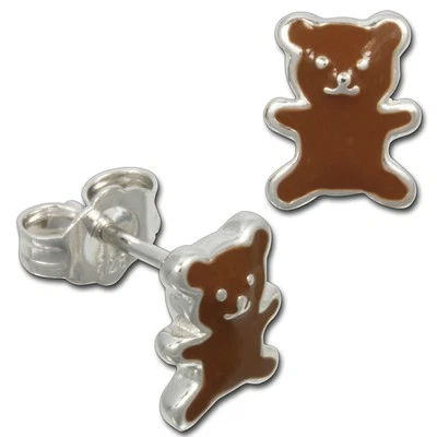 Teenie-weenie Orecchini per Bambini 925 D'Argento Orsacchiotto Braun SDO610N - Immagine 1 di 4
