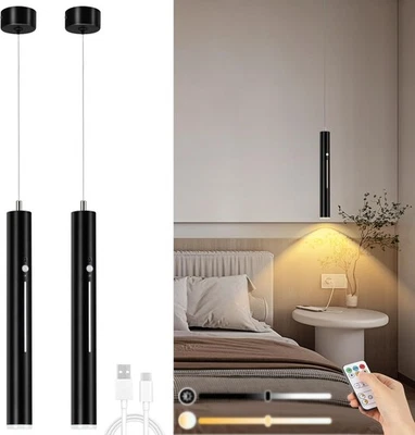 Set of 2 Pendant Lights Dimmable Rechargeable Hanging Lights Fixture Lighting - Image 1 of 4