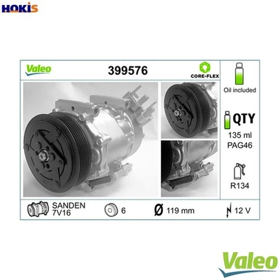 COMPRESSOR AIR CONDITIONING 399576 FOR PEUGEOT PARTNER/Box/Body/MPV EXPERT/Van - Image 1 of 4