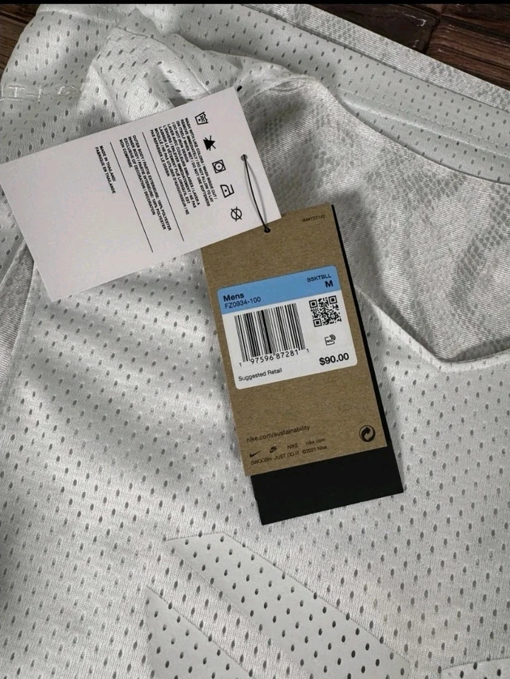 Nike Kobe Bryant Reversible Mesh Jersey White FZ0934-100 Mens Size Large