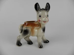 Vintage Ceramic Black & Brown Donkey, Burro, Mule Succulent Planter Farmhouse - Bild 1 von 9
