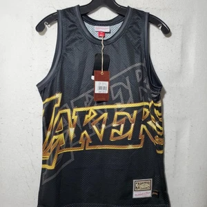 Los Angeles Lakers Jersey Youth Large 14/16 Black NBA Basketball Mitchell & Ness - Picture 1 of 16