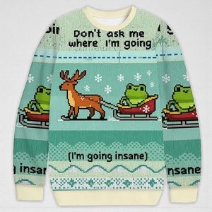 Don't Ask Me Where I'm Going Frog Ugly Sweater Unisex All Size S-5XL - Bild 1 von 4