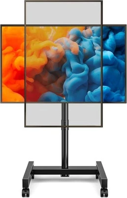 Carro de TV móvil YOMT soporte de TV rodante para pantallas de 13-50 pulgadas, inclinable y rotativo Foto 1 de 4