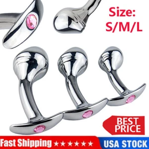 Metal Steel G-spot Anal Butt Plug Prostate Massager Probe Sex Toys for Men Women - Picture 1 of 20