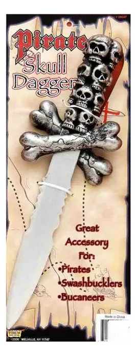 ACCESORIO DISFRAZ DAGA PLÁSTICO CALAVERA BUCANEROS PIRATA Foto 1 de 1