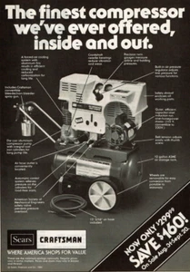1980 Vintage Print Ad Sears Craftsman The finest compressor we've ever offered - Picture 1 of 2