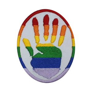 LGBT Community Hand Logo Bügelbild/Aufnähen gestickter Patch für Shirts - Bild 1 von 2