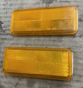 Original Pair of "Rubbolite" Amber Side Reflectors,Self Adhesive. 4inch - Picture 1 of 4