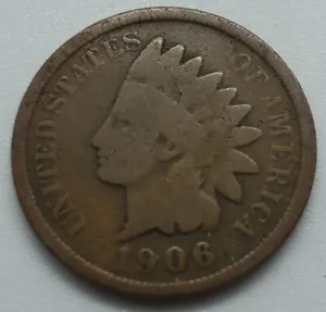 1906 Indian Head Cent Penny US Coin #123 - Picture 1 of 2