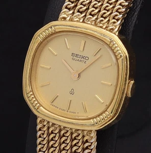 Vintage 1979 Near MINT Seiko Bracelet 2320-5200 Gold Quartz Women Watch JAPAN - Picture 1 of 3