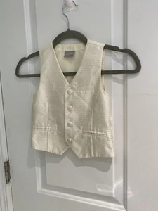 Next Signature Boys Dressy Champagne Cream Gold Silky Vest Size 4 Years - Picture 1 of 12