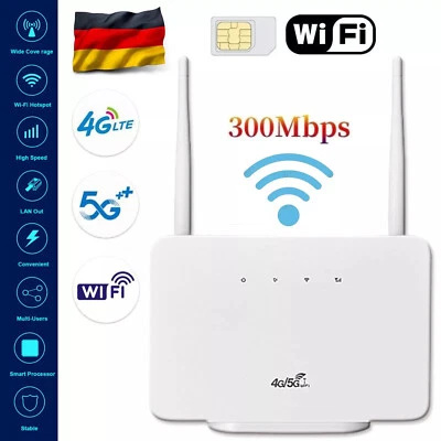 MARKENLOS CPE106-E 4G LTE Router SIM Karte WLAN Router 300 Mbit/s WLAN, SIM-Kartensteck DE