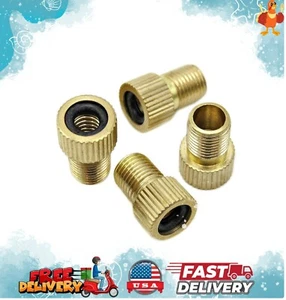 Brass Presta Valve Adapter - Convert Presta to Schrader - Inflate Tire (4 Pack) - Picture 1 of 7