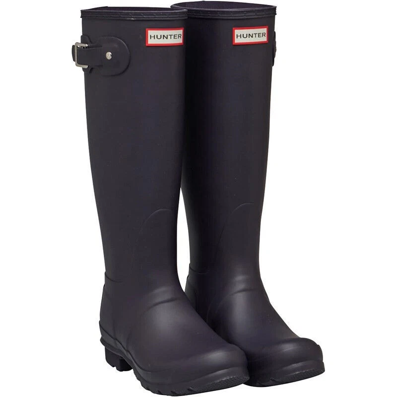 Hunter Original Tall Rain Boots for Women, Size US 8 - Black