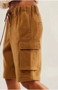 Free People Charli Wool Longline Academia Inspired Women Large Cargo Shorts - Picture 1 of 5