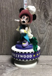 Vintage Disney Minnie Mouse Figura Hooray per Hollywood Schmid Music Box - Foto 1 di 9