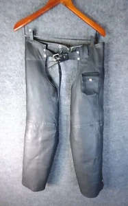 Vance Leathers USA Motorcycle Chaps Women's Size Medium Black Adjustable Waist - Picture 1 of 9