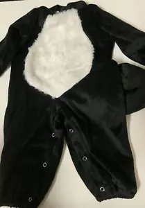 🦨 In character- Skunk Plush Halloween Jumpsuit 👉NO MASK👈 As Shown 12-18months - Picture 1 of 2