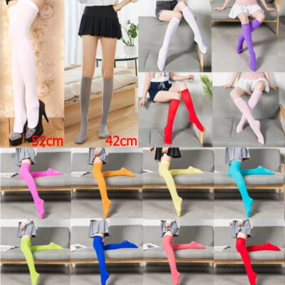 Mujeres Calcetines Largos Hasta el Muslo Sobre la Rodilla Terciopelo Cálidos Medias Vestido Accesorios K Foto 1 de 4