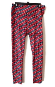 LuLaRoe TC große und kurvige Leggings rot blau und rosa geometrisches Muster - Bild 1 von 6