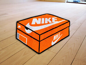 New Custom Nike Sneakers Orange Box Floor Mat Living Room Area Rugs Wool Carpet