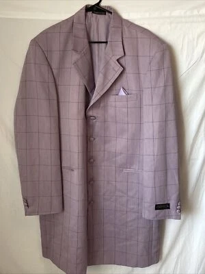 Alberto Celini Hombre 2 Piezas Blazer Chaqueta Y Chaleco 44 L Púrpura Claro Cuadros Foto 1 de 4